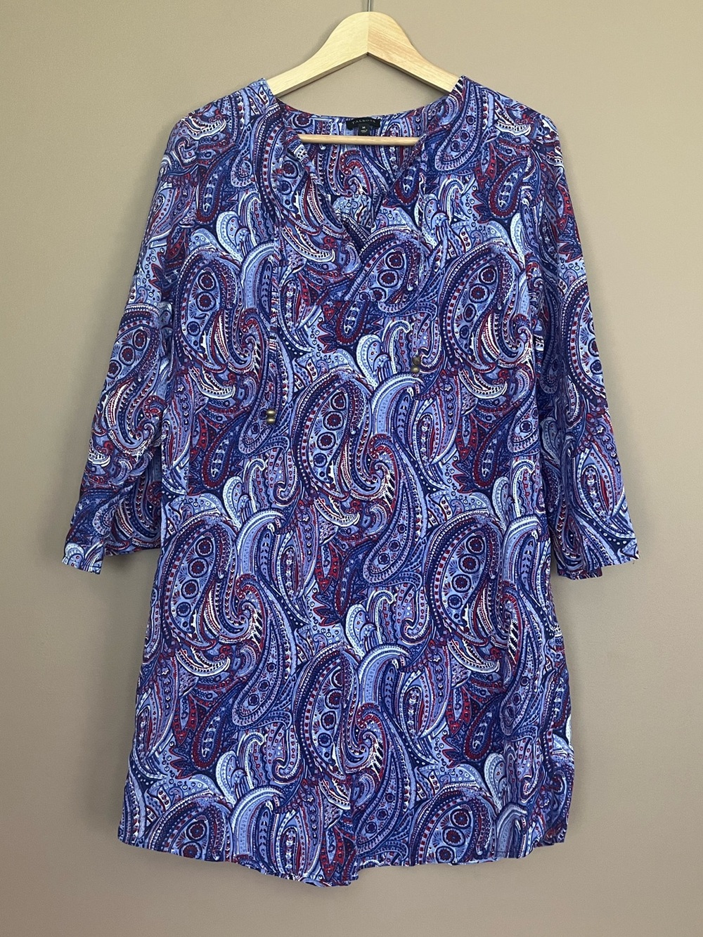 {Talbots} Paisley Print Cotton Cover Up Tunic - Womens Medium